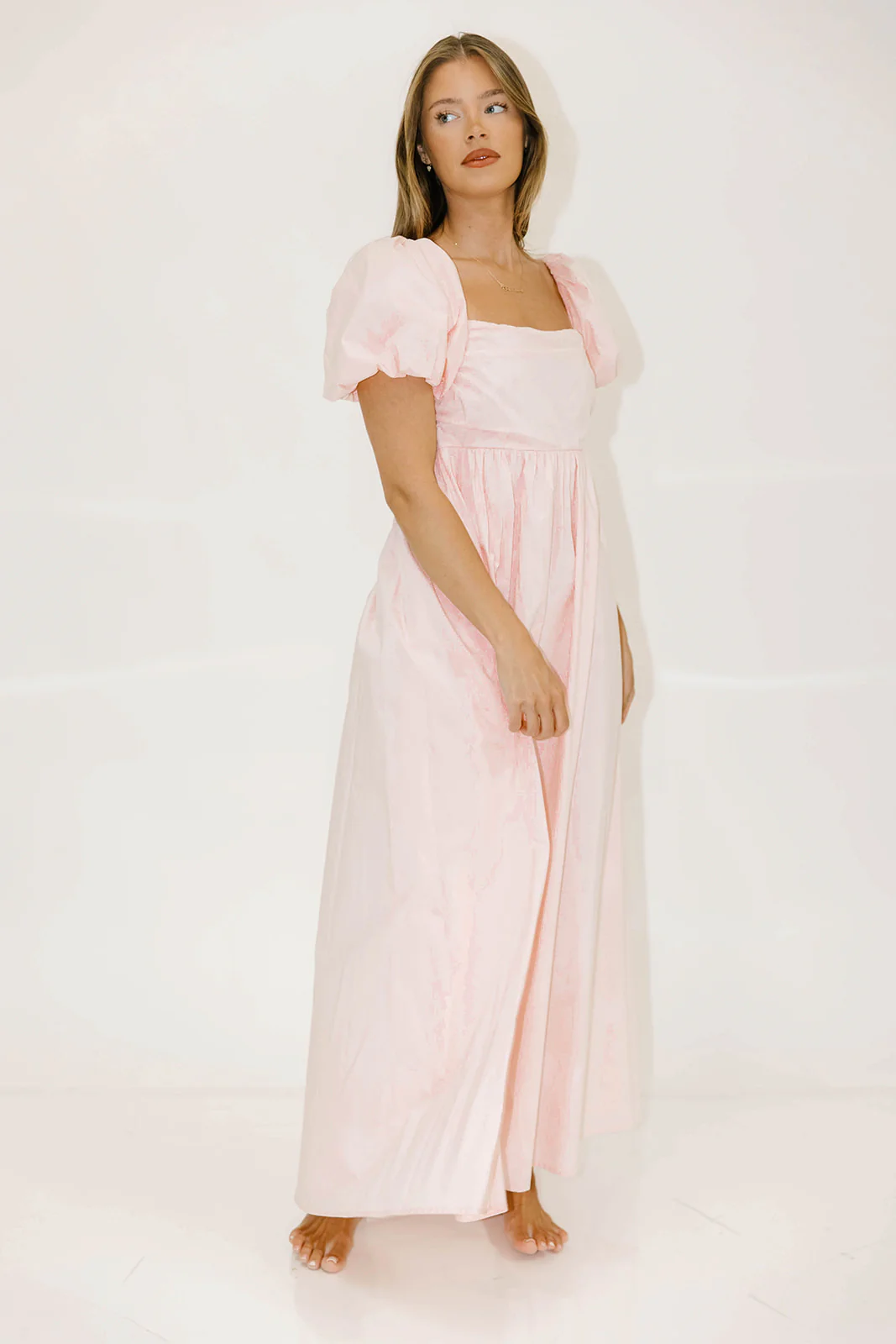 Courtney 100% Cotton Dress in Pale Pink - Image 14