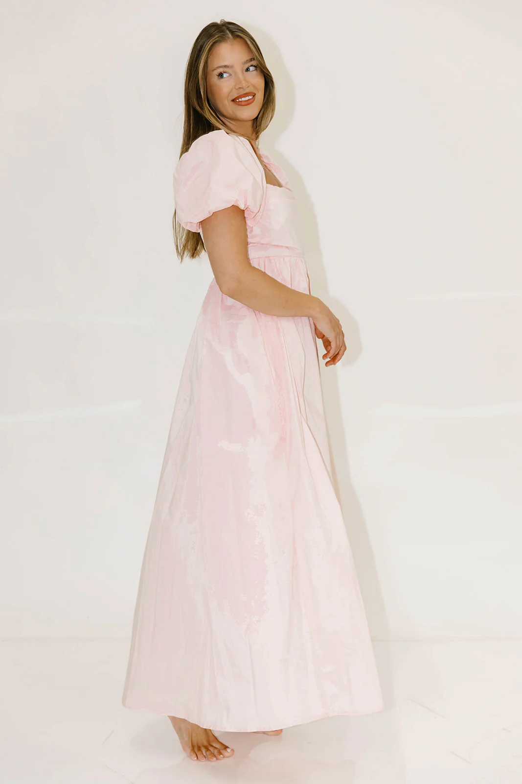 Courtney 100% Cotton Dress in Pale Pink - Image 16