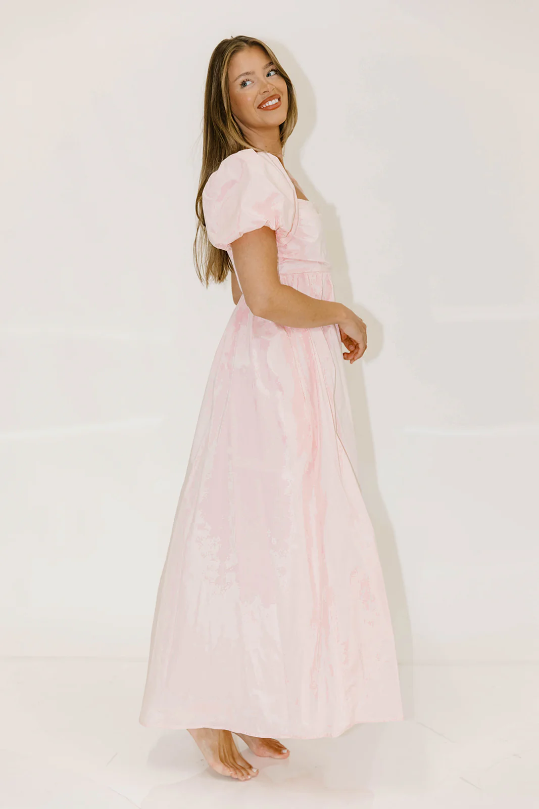 Courtney 100% Cotton Dress in Pale Pink - Image 17