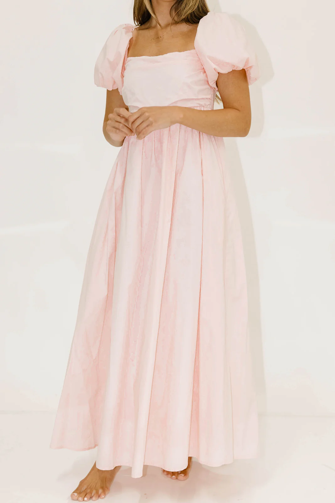 Courtney 100% Cotton Dress in Pale Pink - Image 19