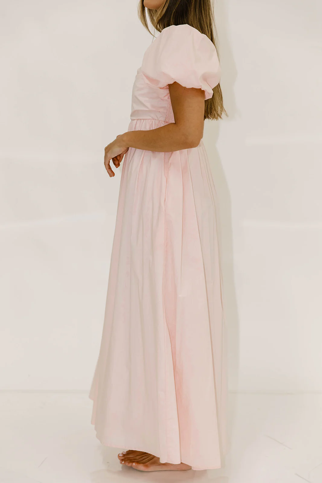 Courtney 100% Cotton Dress in Pale Pink - Image 21