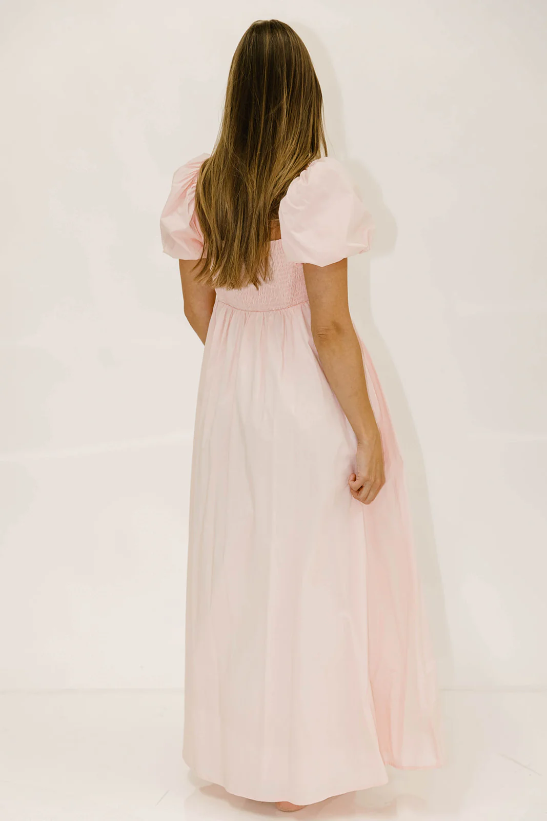 Courtney 100% Cotton Dress in Pale Pink - Image 22