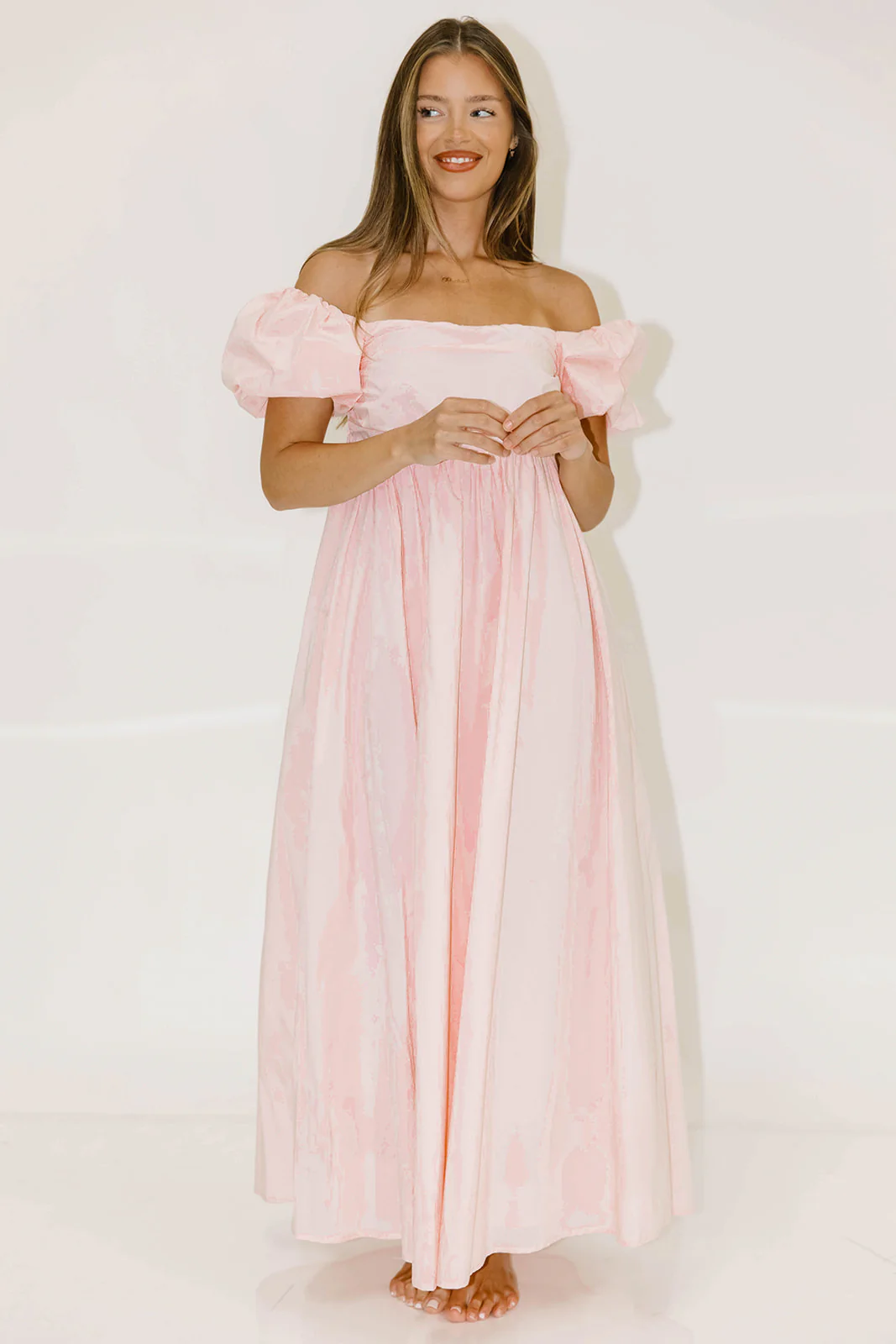 Courtney 100% Cotton Dress in Pale Pink - Image 23