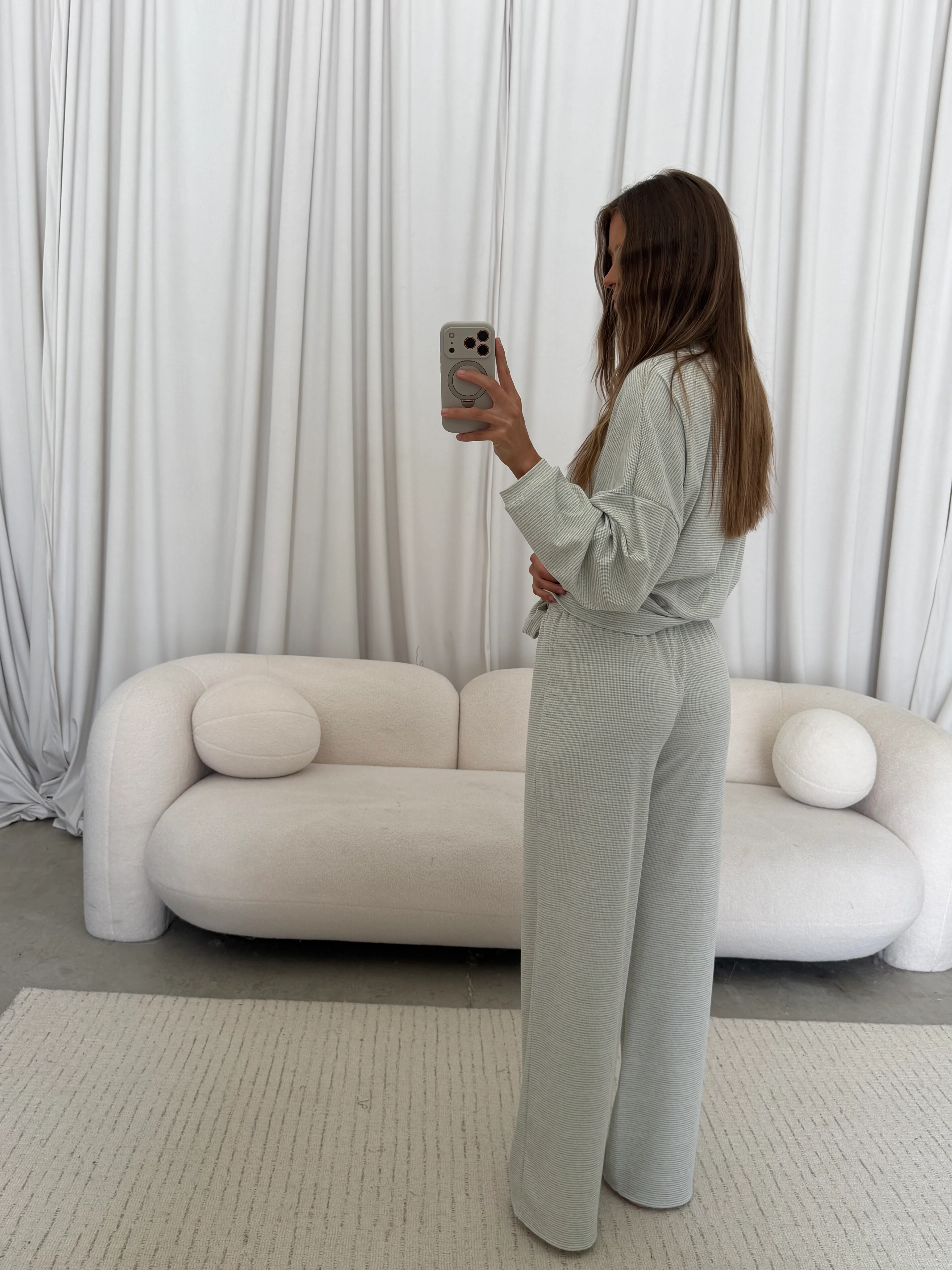 Crawford Striped Ribbed Pants in Baby Blue - Image 9
