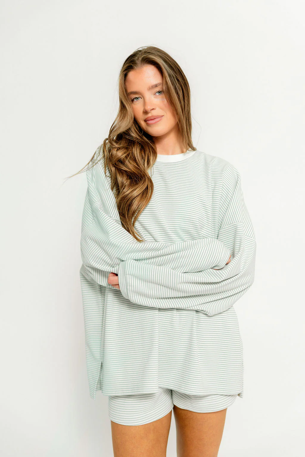 Naomi Striped Long Sleeve Top in Hamptons Blue - Image 9
