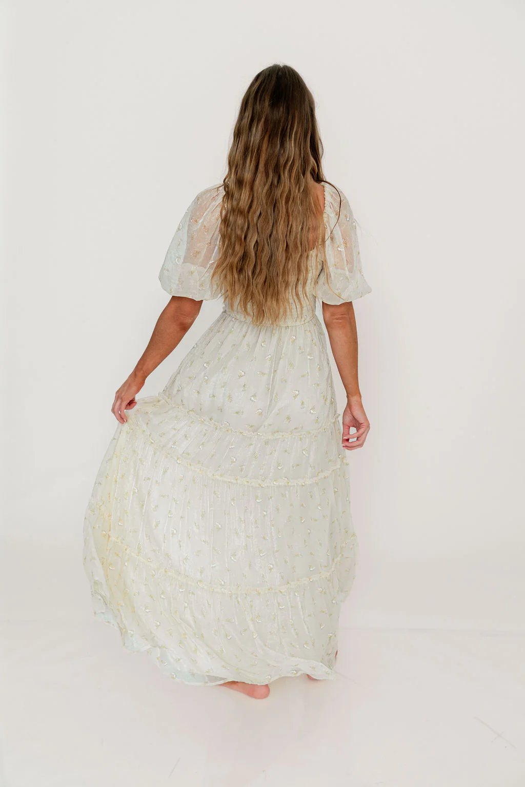 Daphne Maxi Dress in Butter/Peach Floral - Bump Friendly & Inclusive Sizing - Image 12