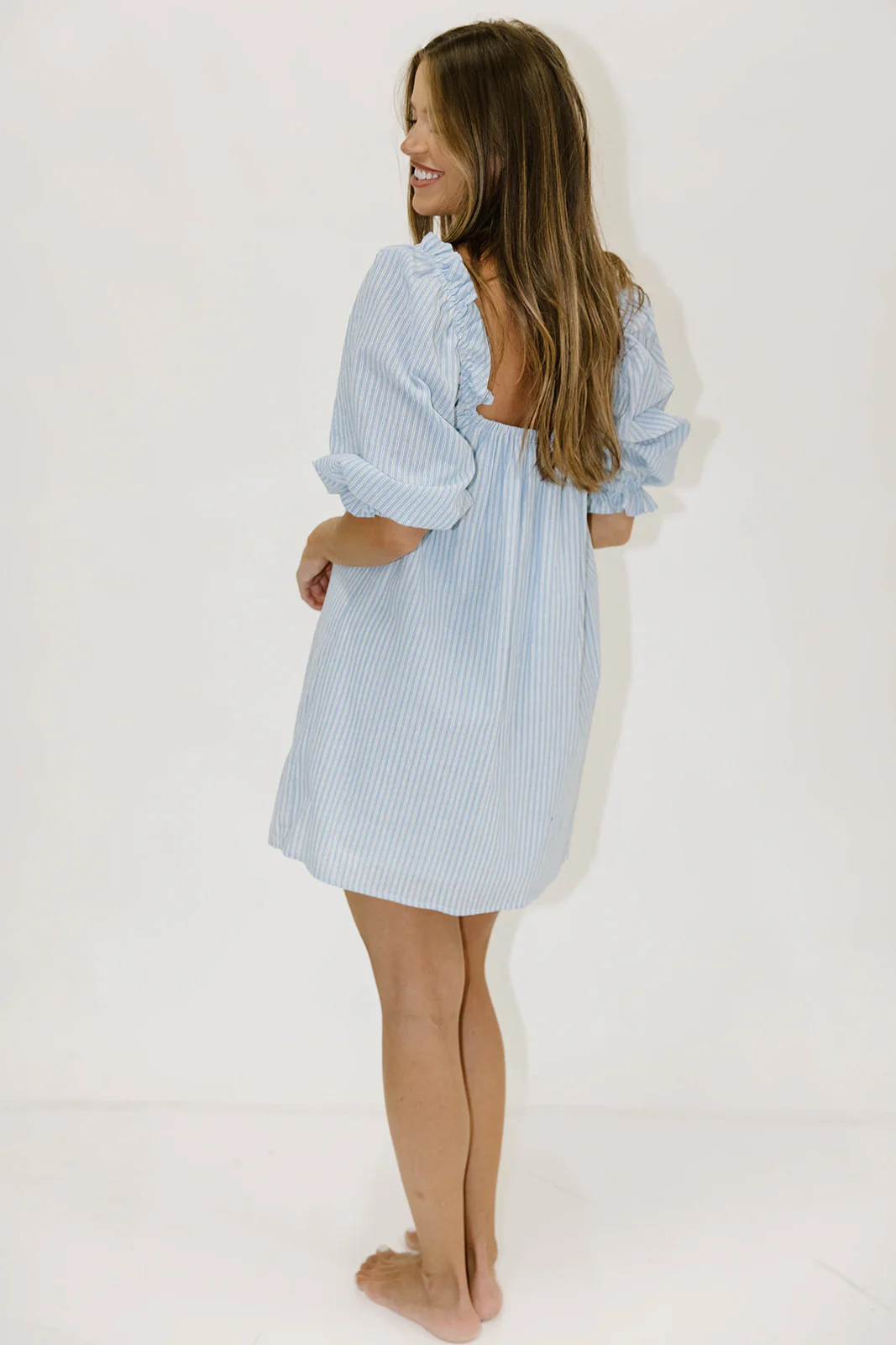 Darling 100% Cotton Mini Dress in Laguna Stripe - Image 12