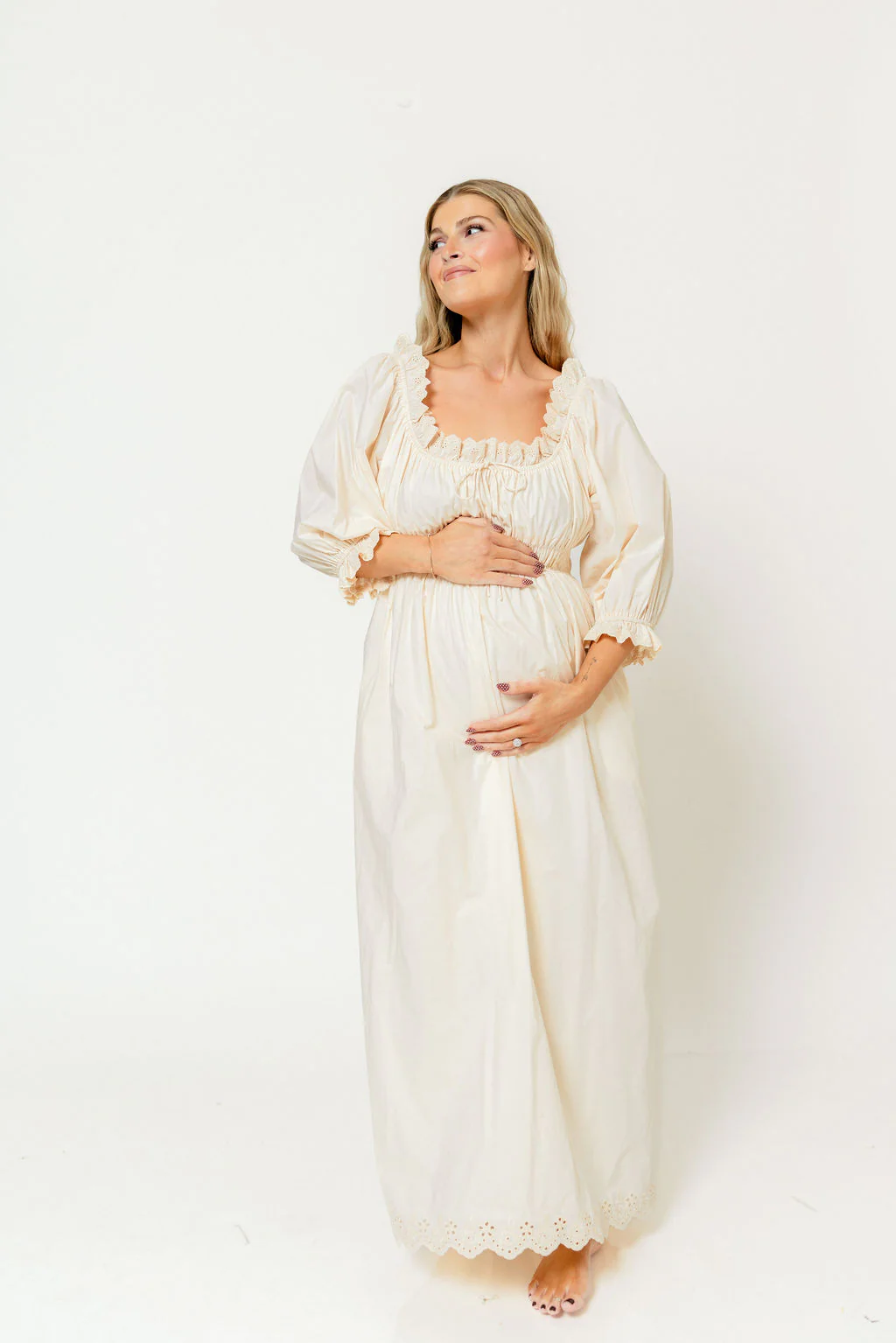 Daydreamer 100% Cotton Maxi Dress in Cream - Bump Friendly *8/6 PRE-ORDER* - Image 2