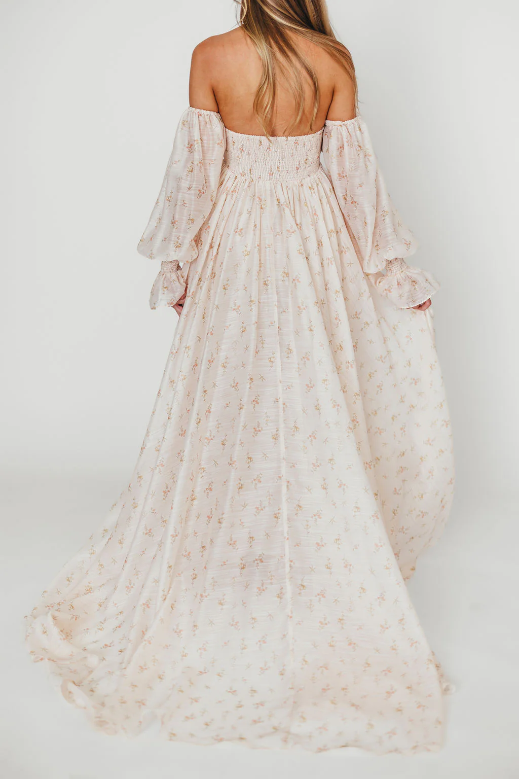 Delilah Maxi Dress with Train in Peach - Bump Friendly (XS-3XL) - Image 19
