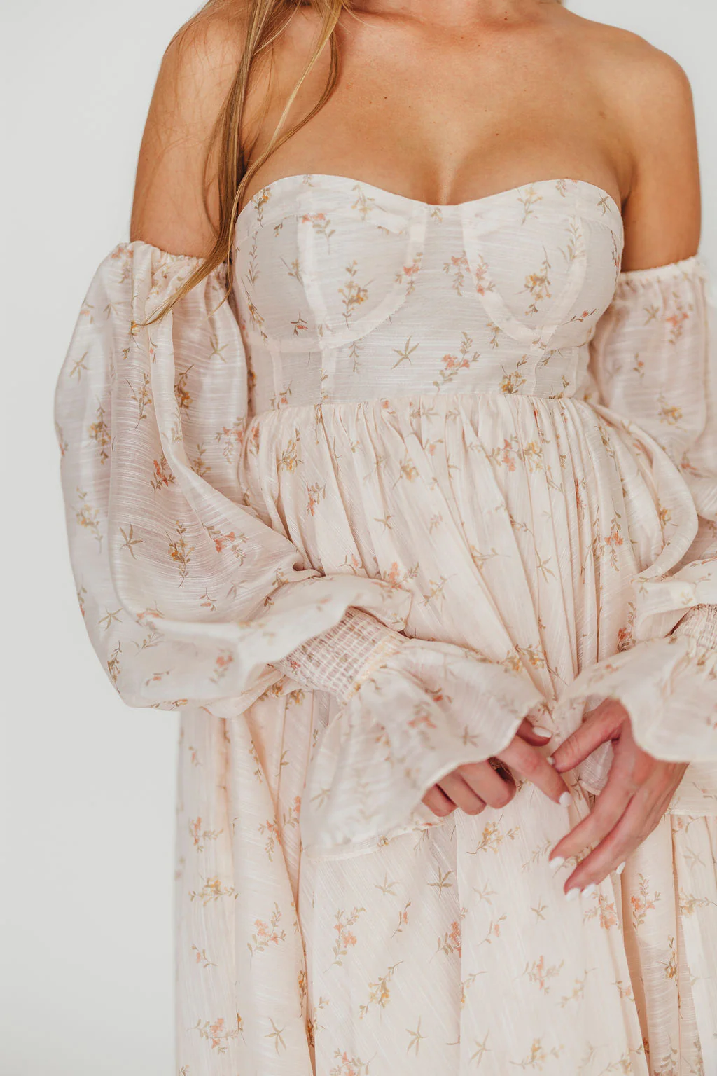 Delilah Maxi Dress with Train in Peach - Bump Friendly (XS-3XL) - Image 21