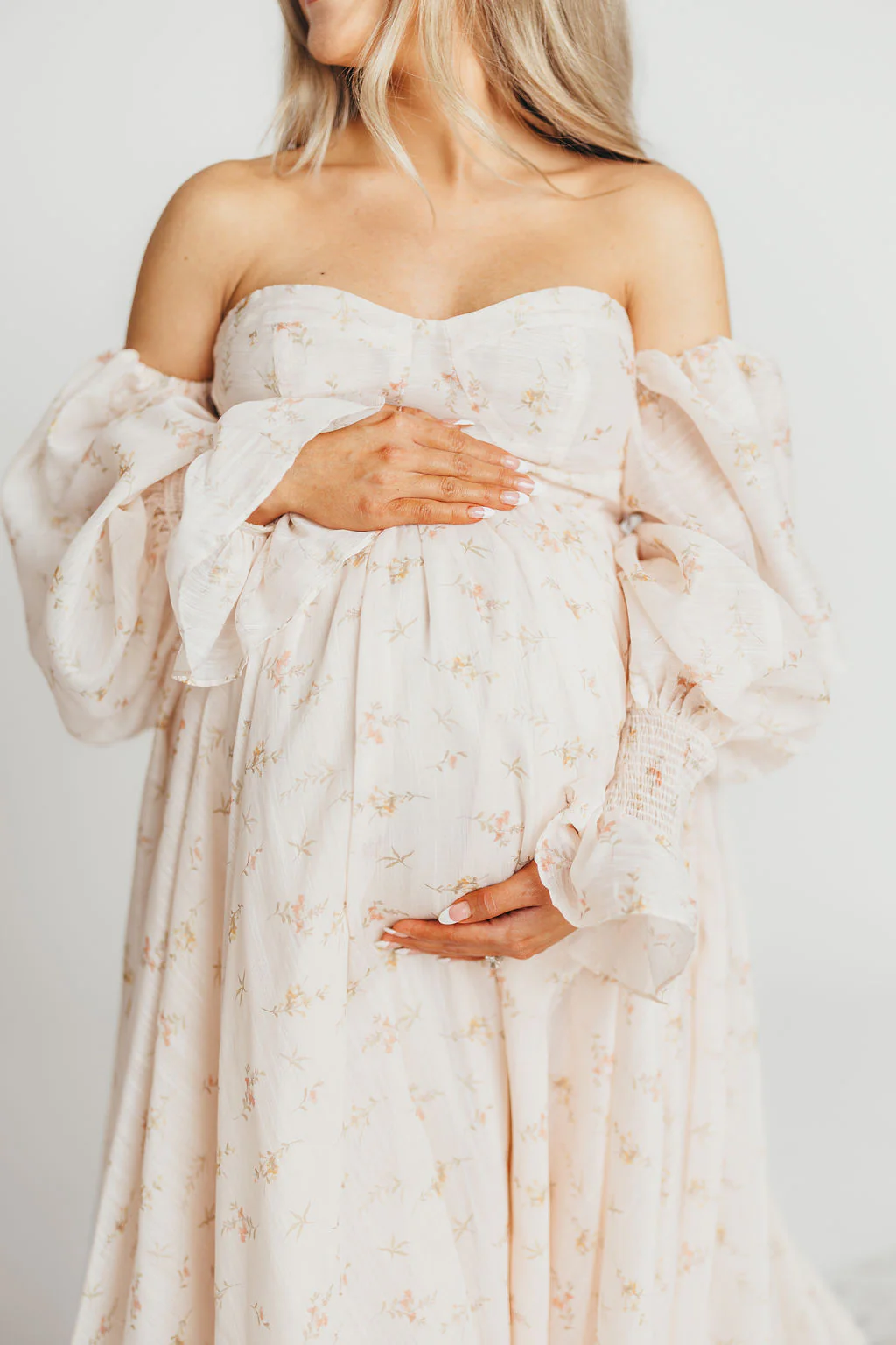 Delilah Maxi Dress with Train in Peach - Bump Friendly (XS-3XL) - Image 32