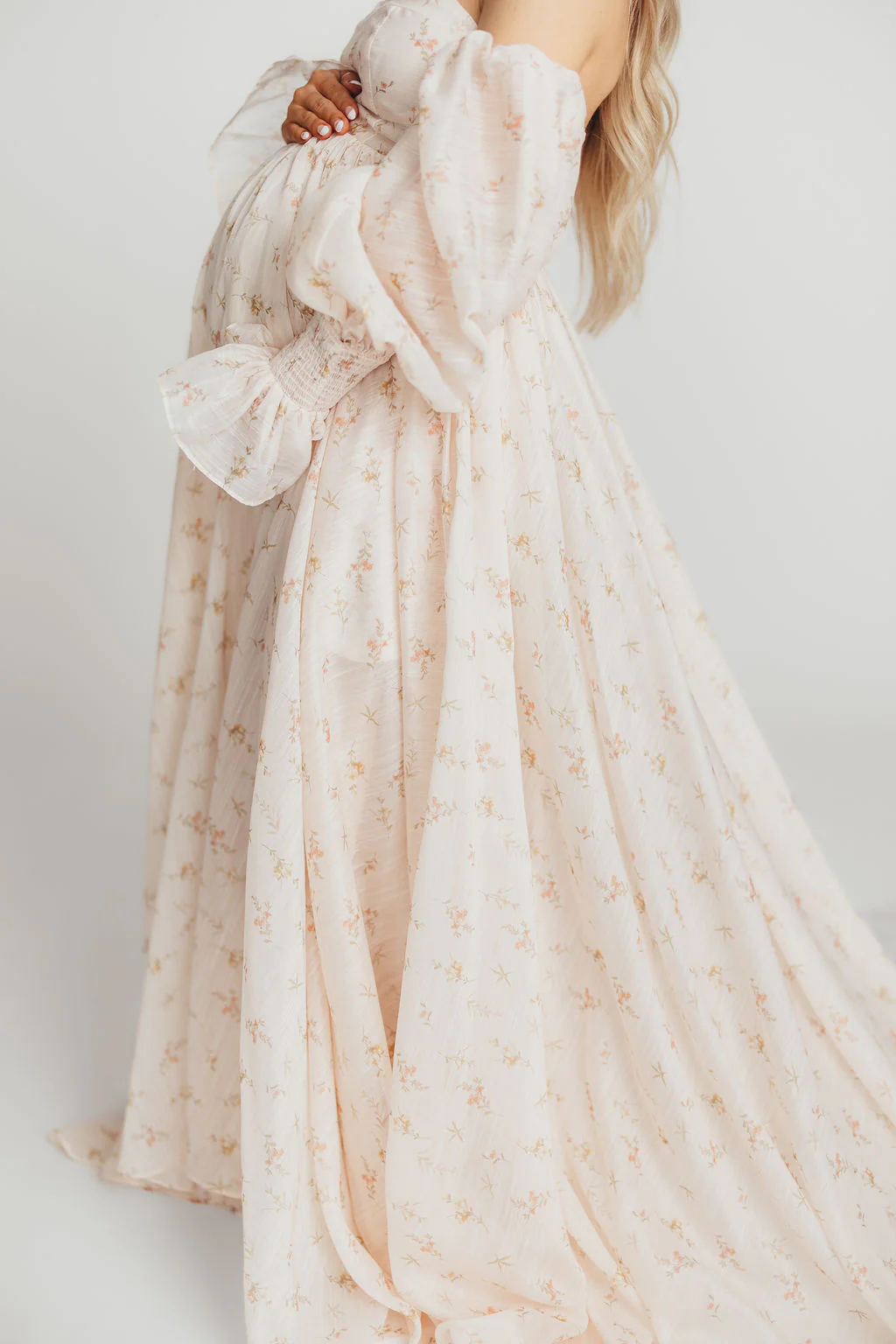 Delilah Maxi Dress with Train in Peach - Bump Friendly (XS-3XL) - Image 33