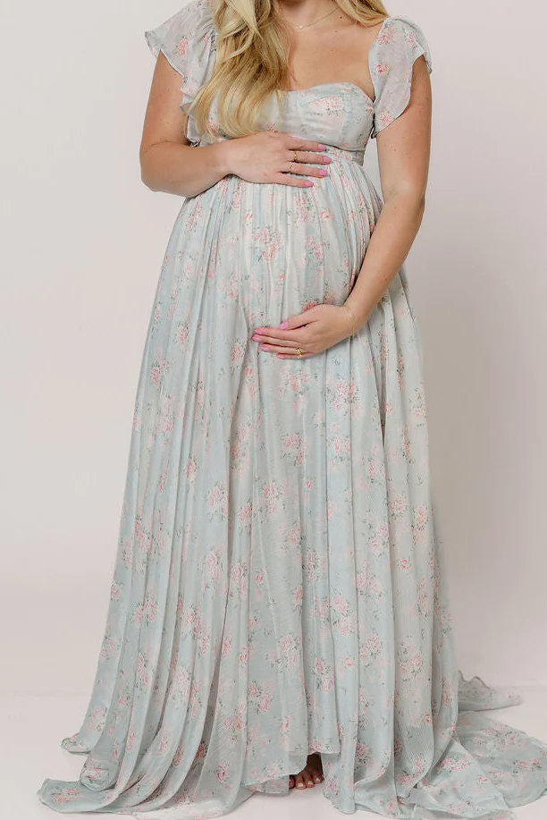 Charleston Maxi Dress in Sage Floral - Bump Friendly & Inclusive Sizing - Image 29