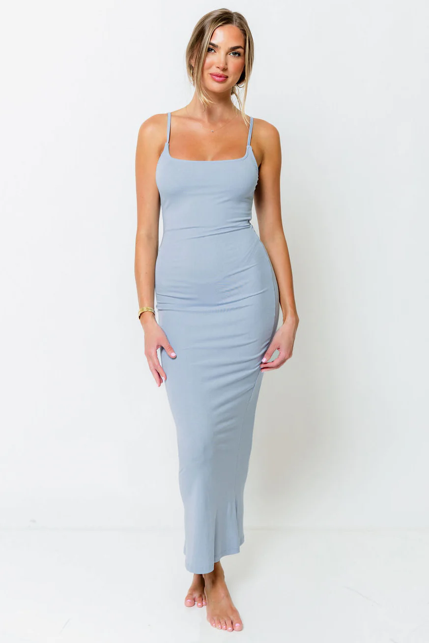 Dylan Bodycon Maxi Dress in Ice Blue - Image 2