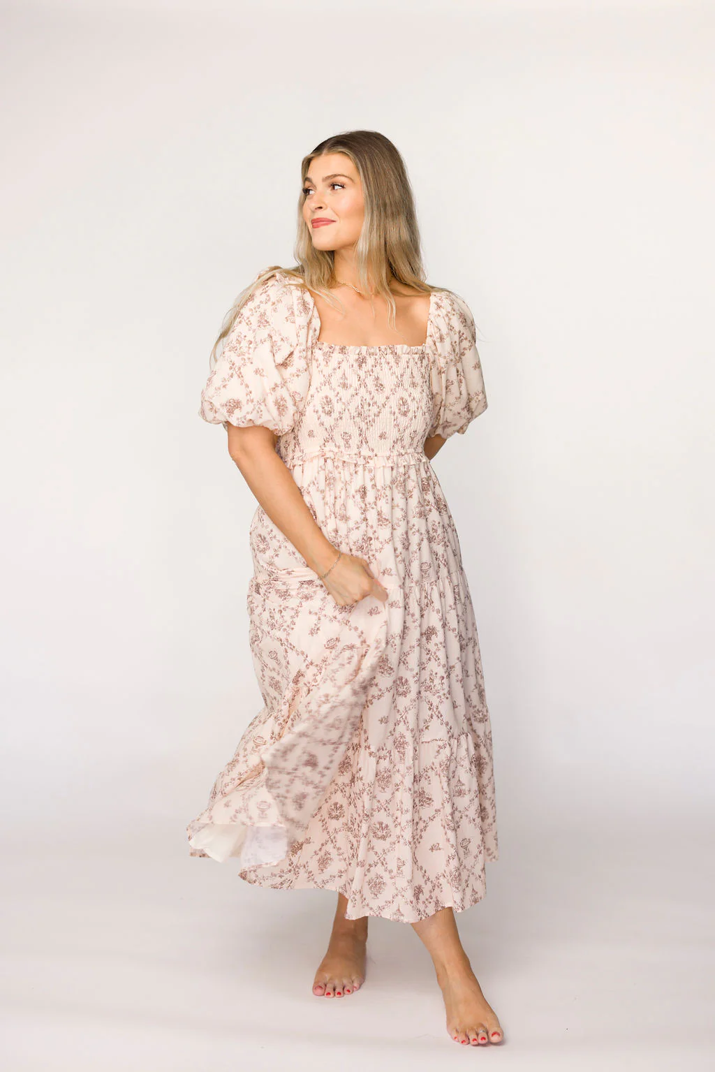 Elena Toile Print Midi Dress - Image 21