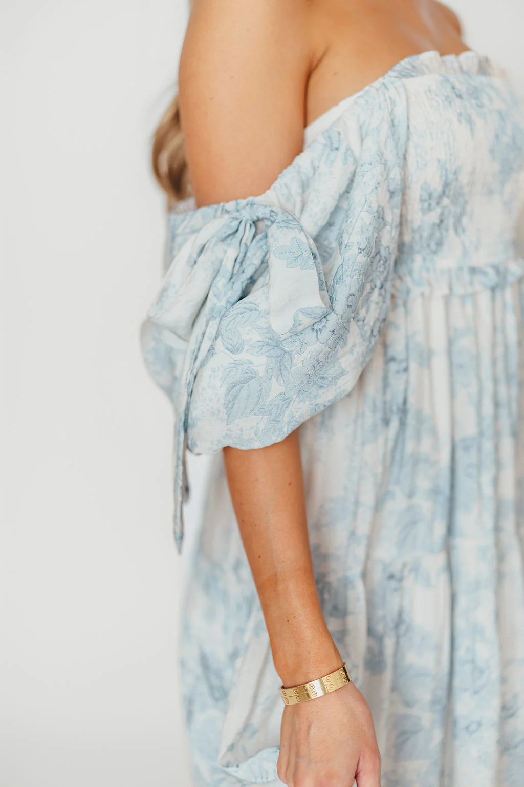 Elena Floral Print Smocked Midi Dress in Blue - Bump Friendly & Inclusive Sizing *7/20 PRE-ORDER* - Image 25