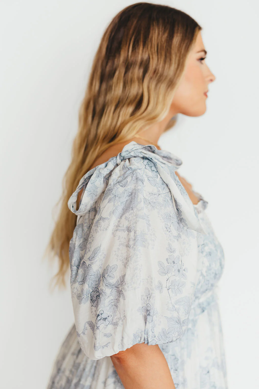 Elena Floral Print Smocked Midi Dress in Blue - Bump Friendly & Inclusive Sizing *7/20 PRE-ORDER* - Image 42