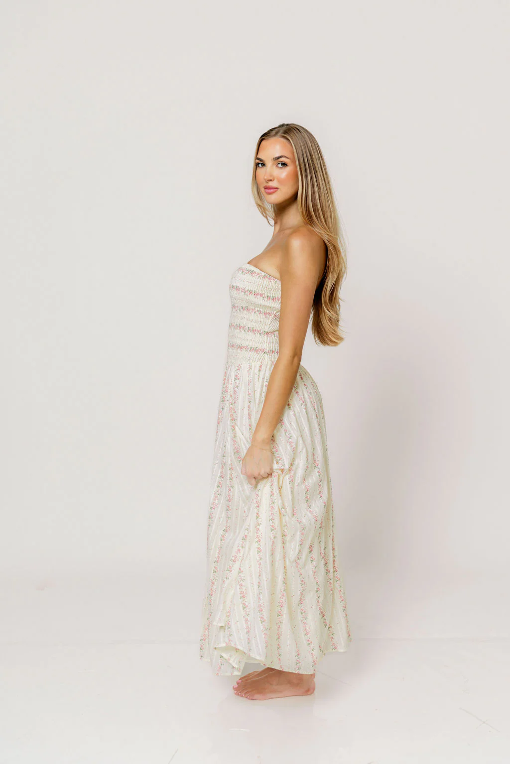 Elina Floral Midi Dress in Pink - Image 4