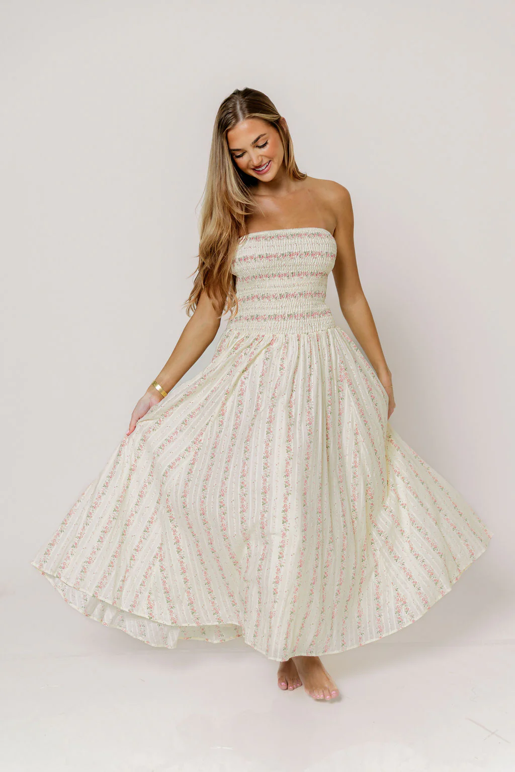 Elina Floral Midi Dress in Pink - Image 6