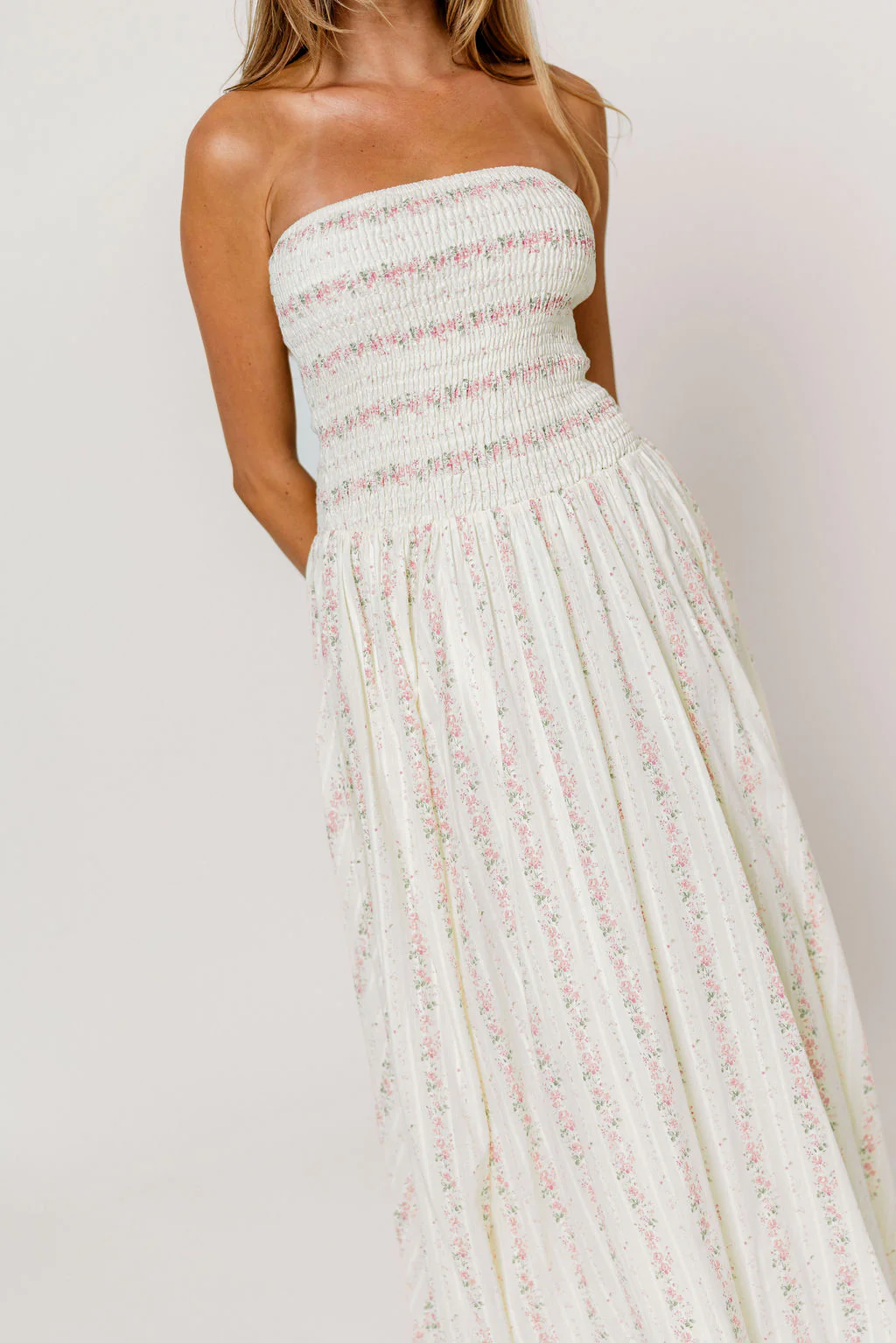 Elina Floral Midi Dress in Pink - Image 8