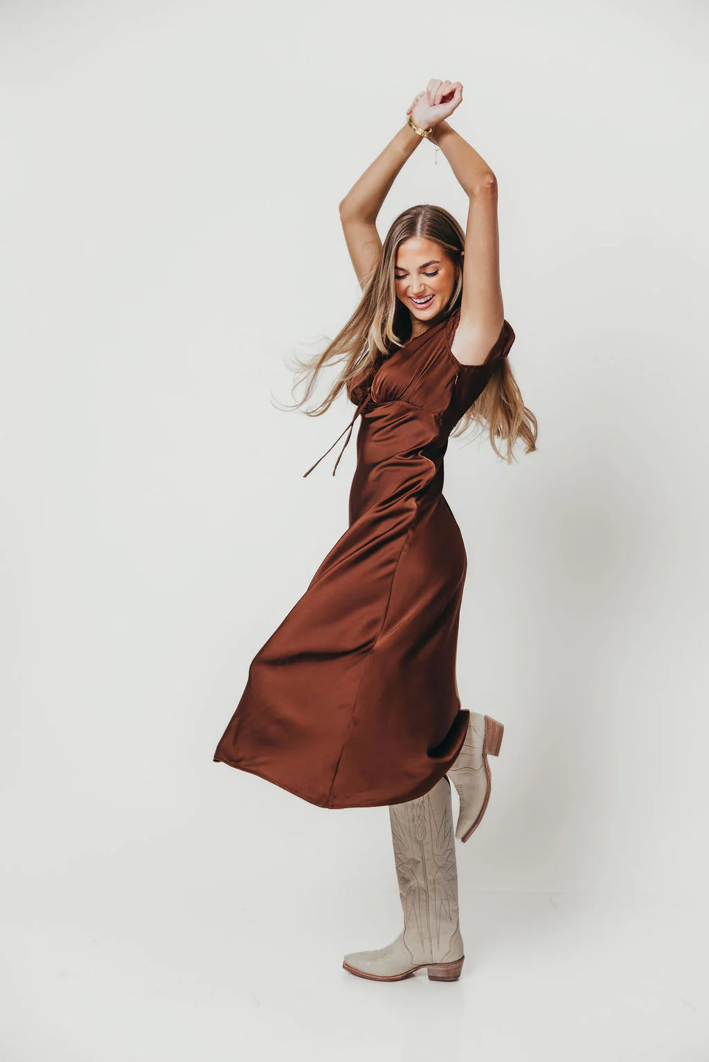 Vivienne Midi Dress in Brown - Image 12