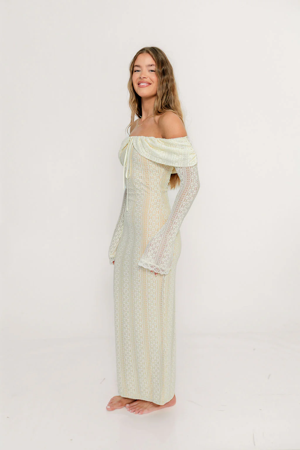 Ella Lace Maxi Dress in Cream - Image 7