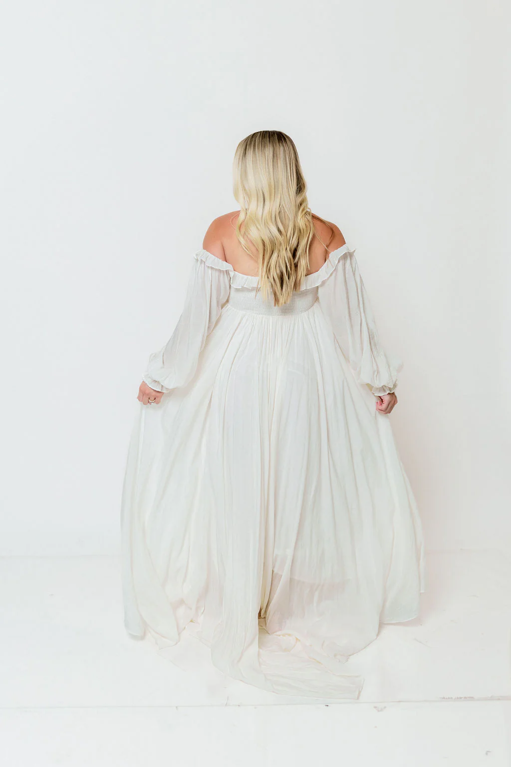 Elowen Maxi Dress in Off-White - Bump Friendly - Image 19