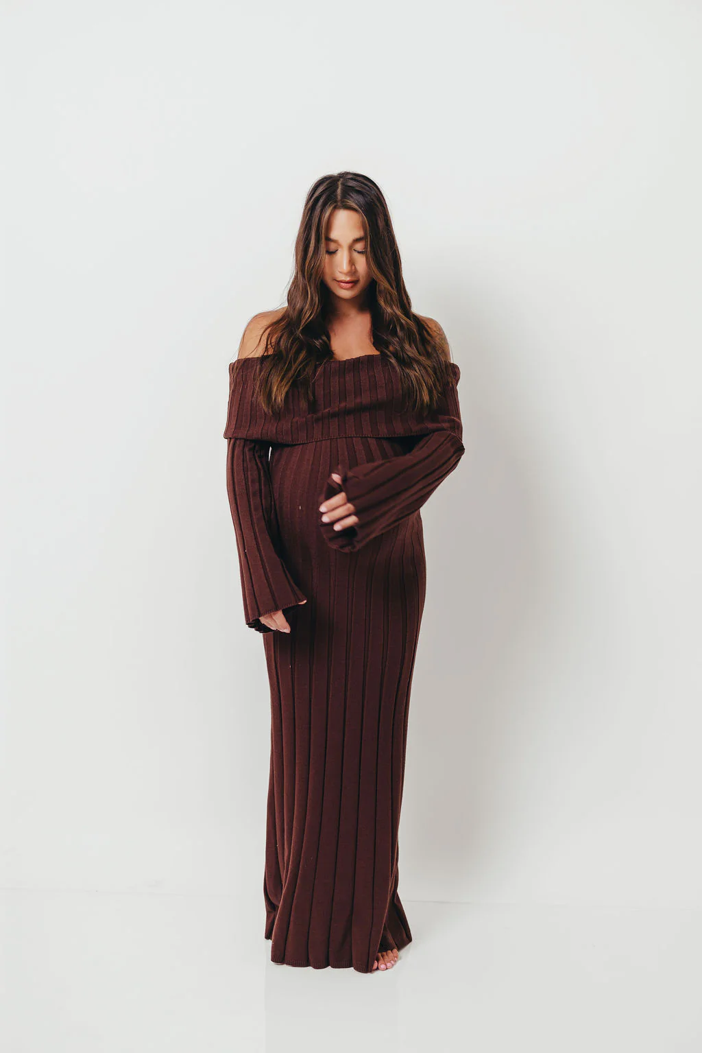 Evella Maxi Dress in Brown - Bump Friendly *Final Sale* - Image 2