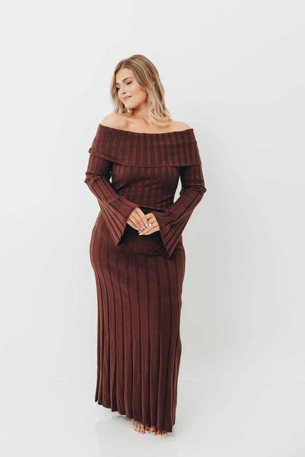 Evella Maxi Dress in Brown - Bump Friendly *Final Sale* - Image 3