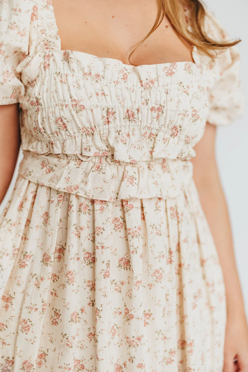 Finley 100% Cotton Peplum Midi Dress in Petal Pink - Bump & Nursing Friendly - Image 16