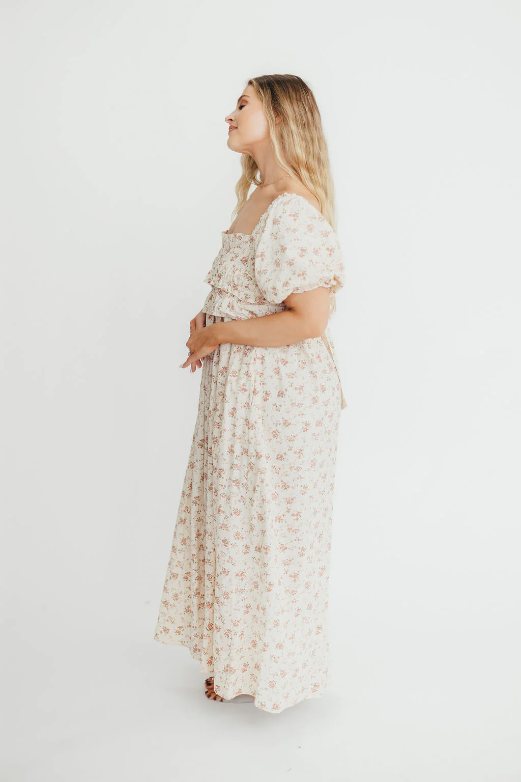 Finley 100% Cotton Peplum Midi Dress in Petal Pink - Bump & Nursing Friendly - Image 18