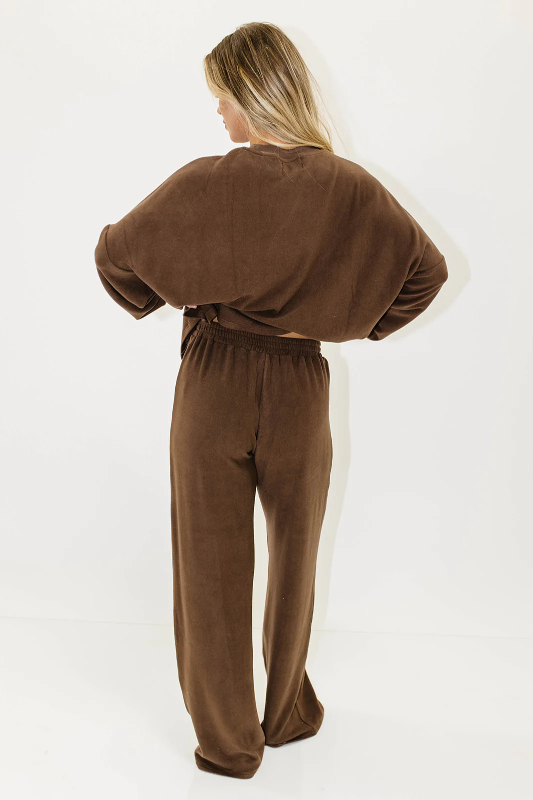 Campbell Fleece Lounge Pants in Chestnut - Image 10