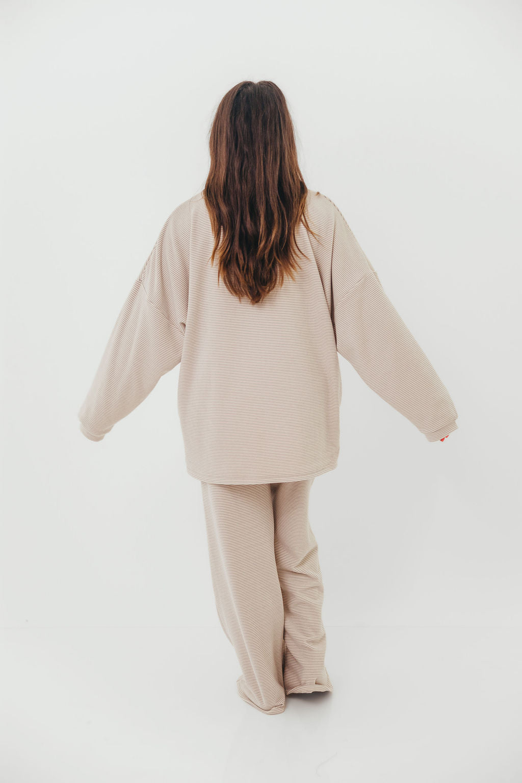Naomi Striped Oversized Fleece Top in Cream/Grey *Worth Exclusive Print* - Image 20