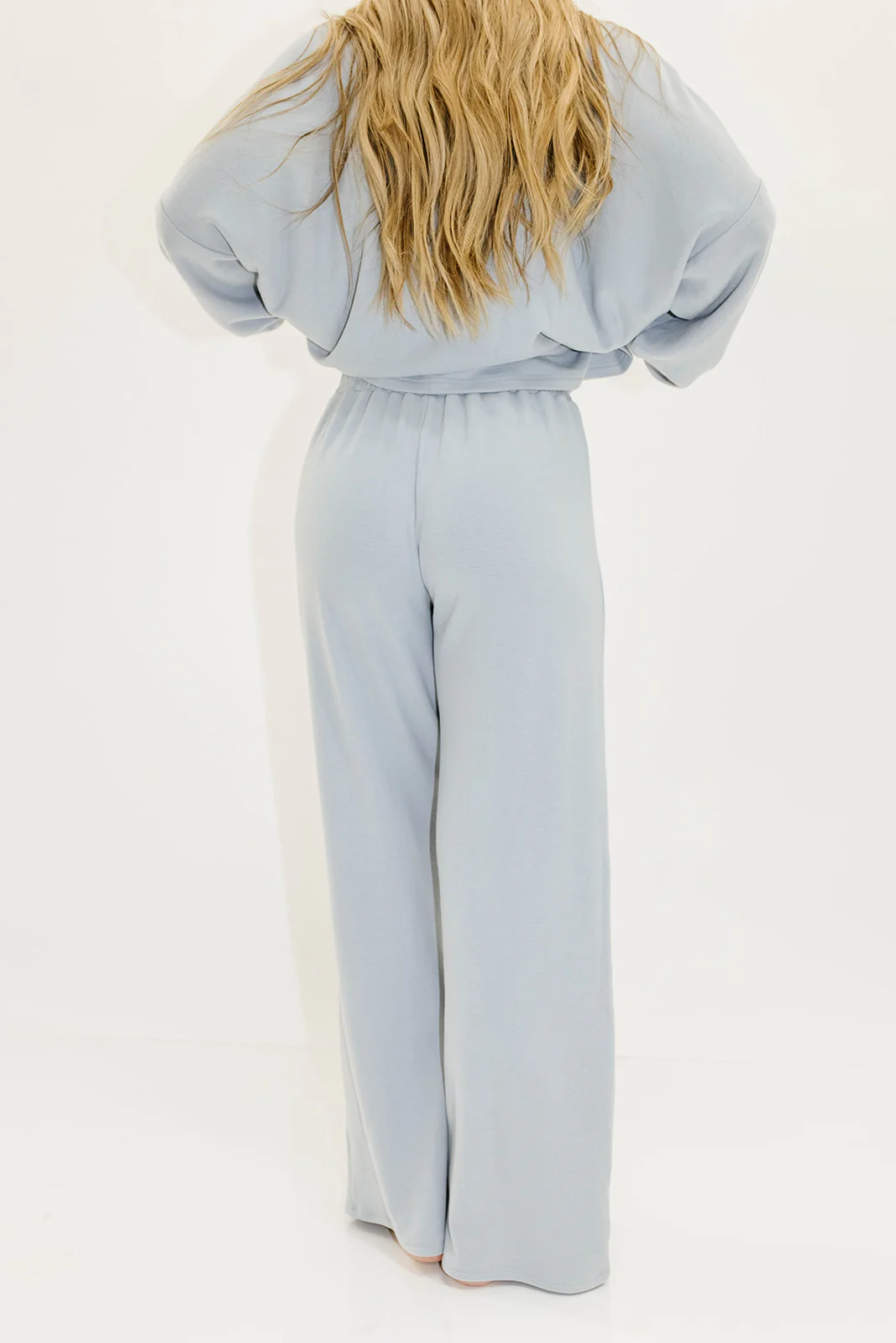 Campbell Fleece Lounge Pants in Dusty Blue - Image 3