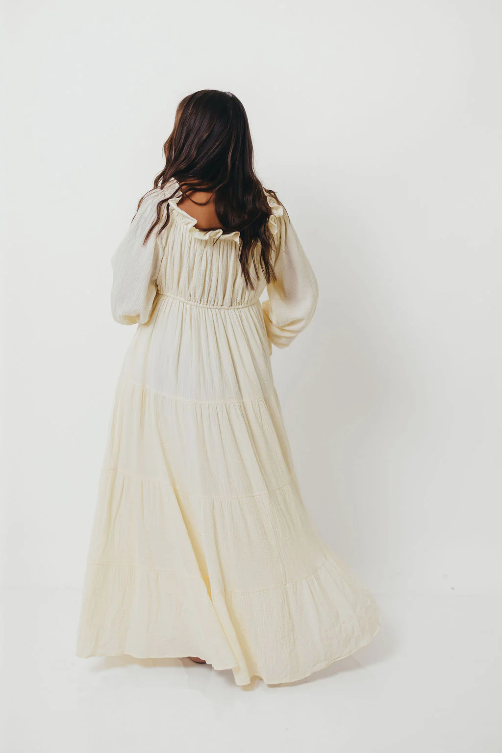 Golden Hour 100% Cotton Maxi Dress in Cream - Bump Friendly - Image 15