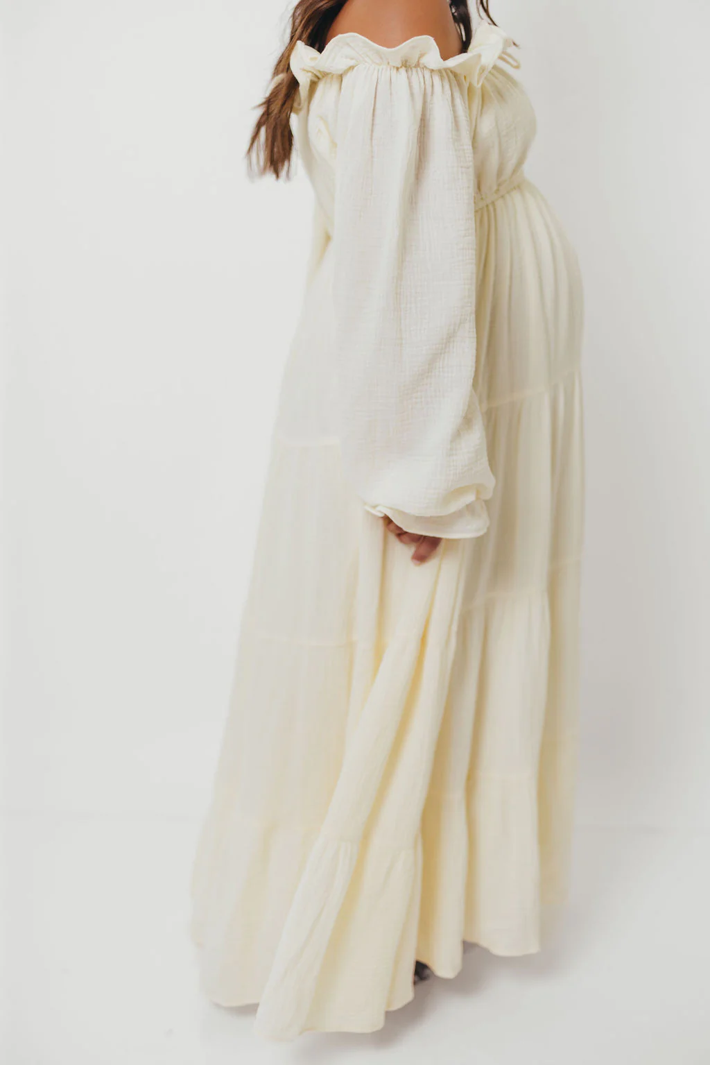 Golden Hour 100% Cotton Maxi Dress in Cream - Bump Friendly - Image 19