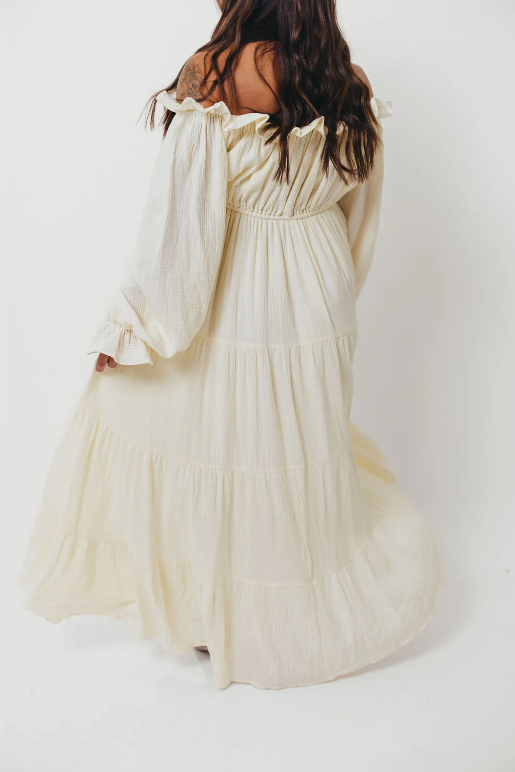 Golden Hour 100% Cotton Maxi Dress in Cream - Bump Friendly - Image 20