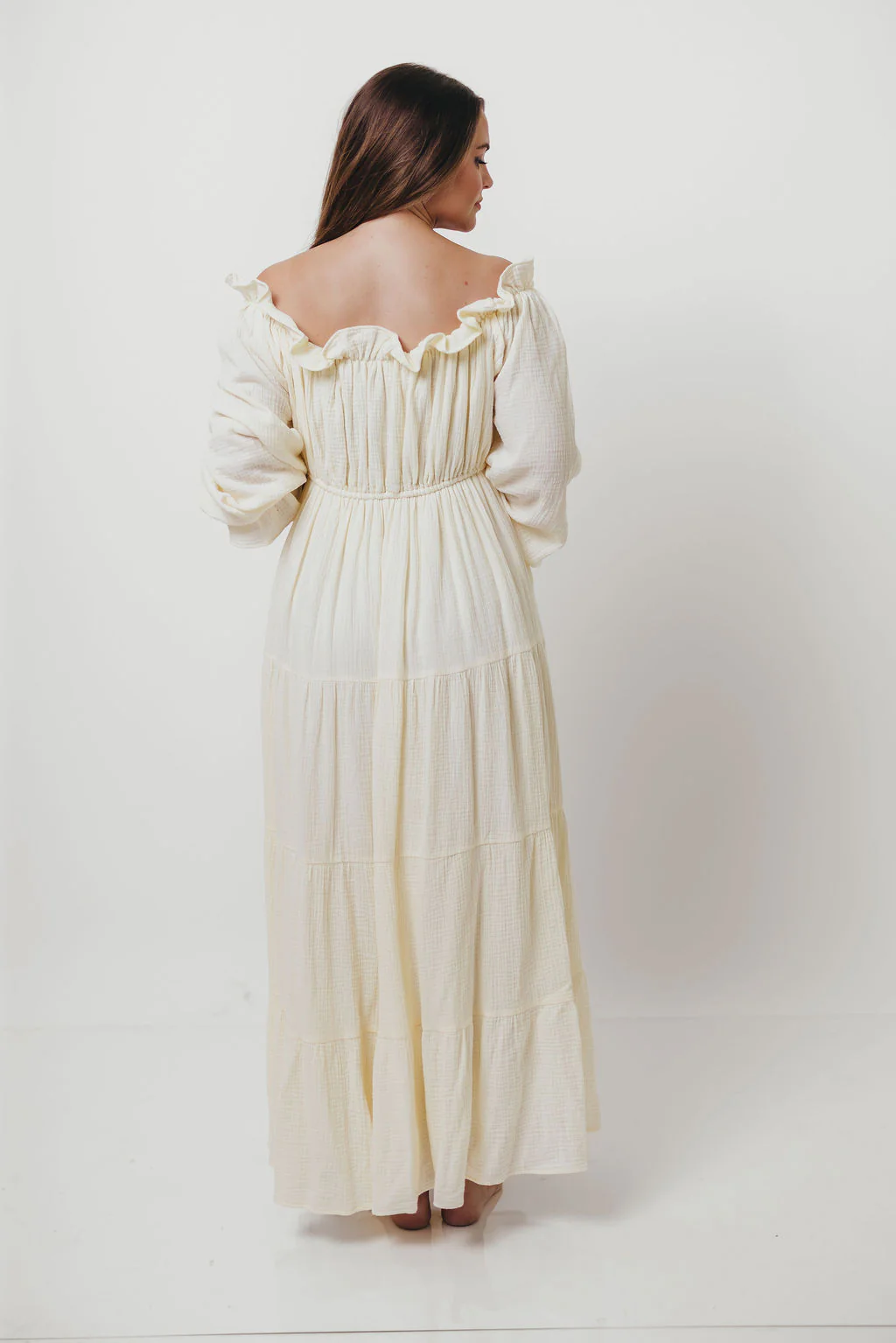 Golden Hour 100% Cotton Maxi Dress in Cream - Bump Friendly - Image 23