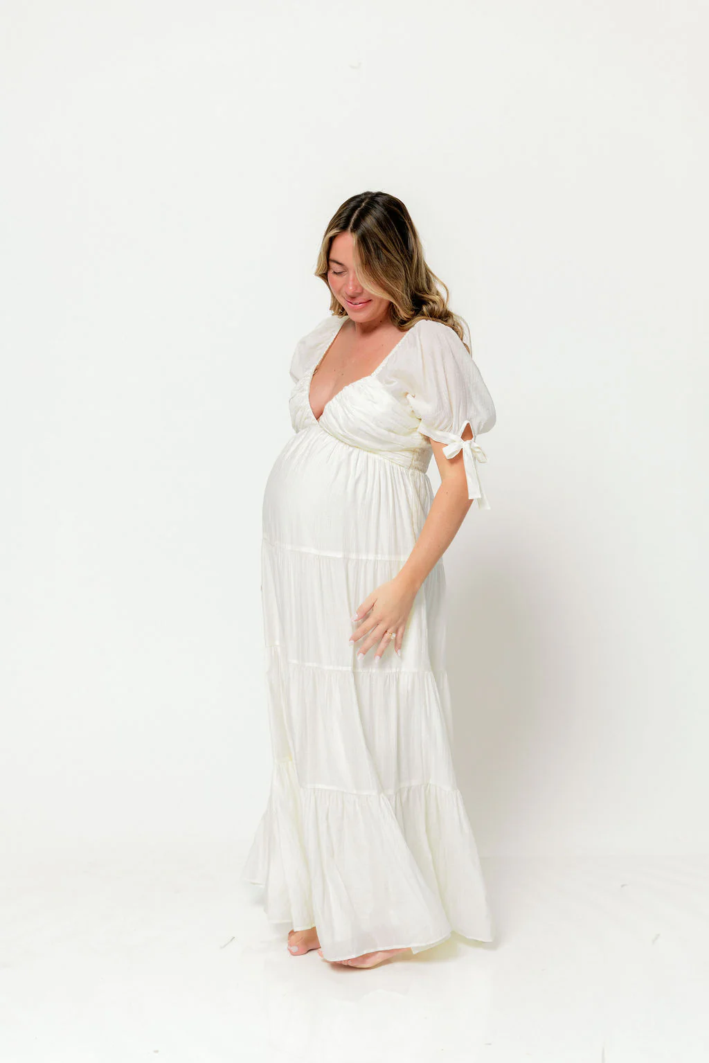 Grayson Maxi Dress in Cream - Bump Friendly & Inclusive Sizing - Image 5