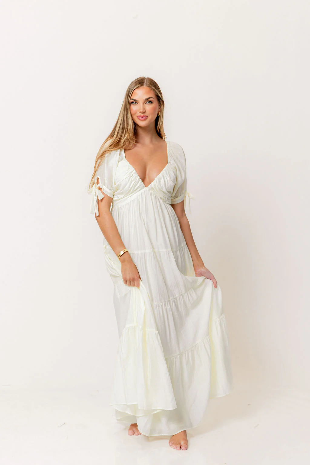 Grayson Maxi Dress in Cream - Bump Friendly & Inclusive Sizing - Image 9