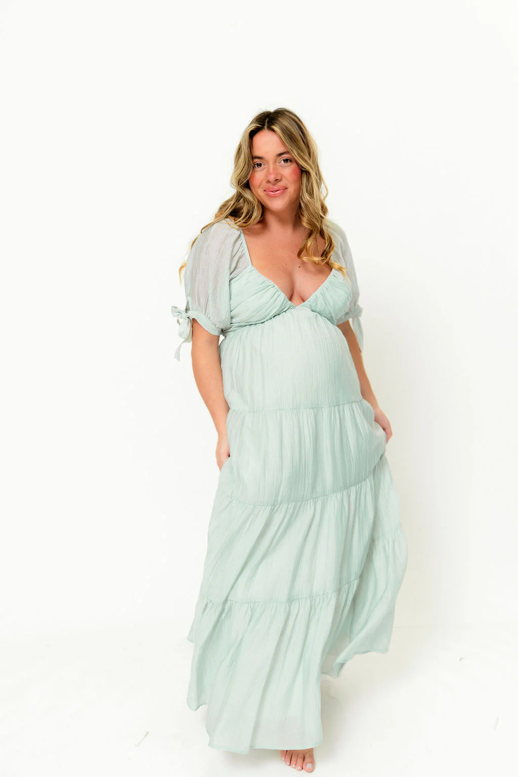 Grayson Maxi Dress in Light Mint - Bump Friendly - Image 6