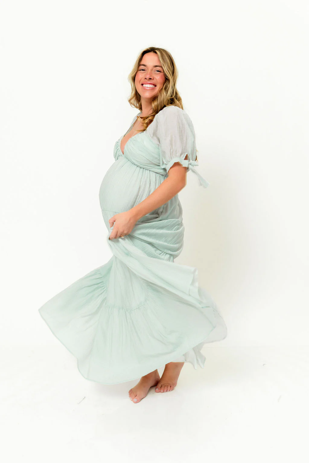 Grayson Maxi Dress in Light Mint - Bump Friendly - Image 8