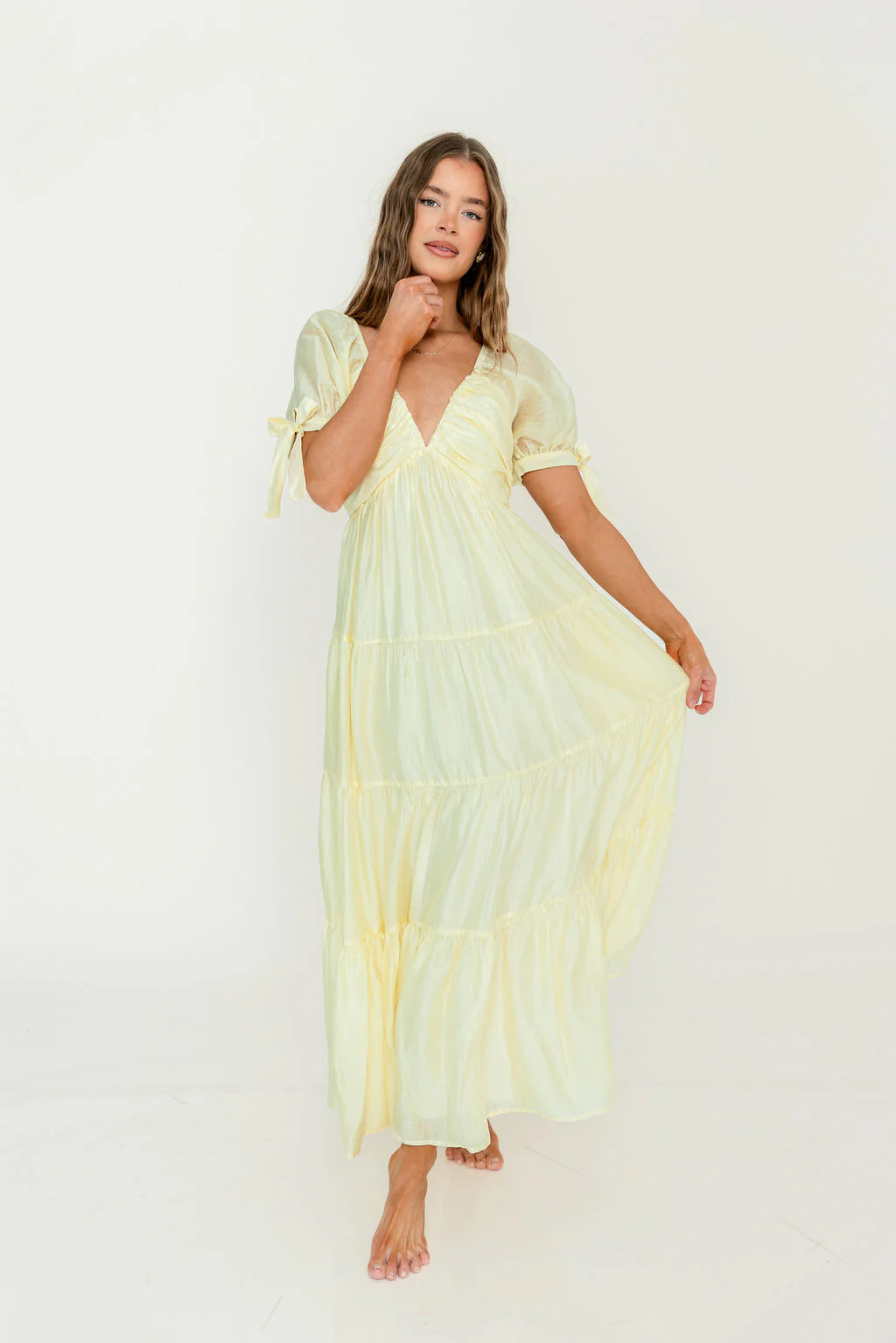 Grayson Maxi Dress in Lemon - Bump Friendly & Inclusive Sizing - Image 10