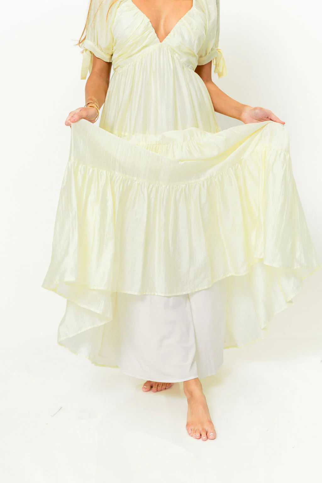 Grayson Maxi Dress in Lemon - Bump Friendly & Inclusive Sizing - Image 3