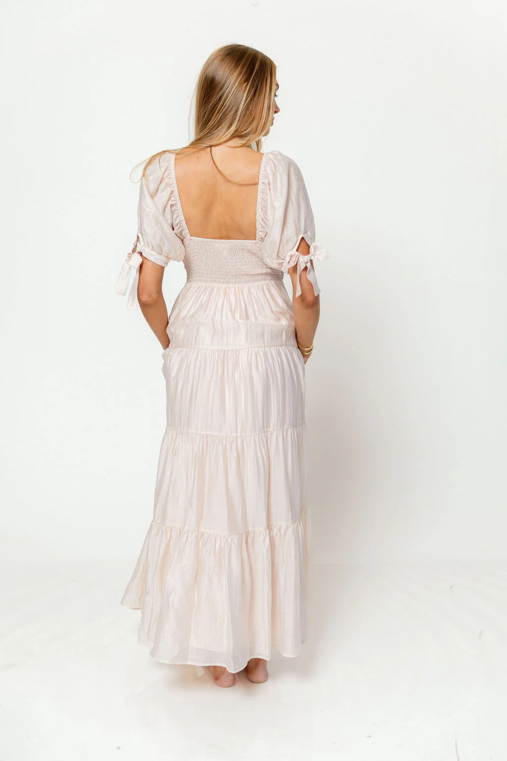 Grayson Maxi Dress in Peach - Bump Friendly & Inclusive Sizing - Image 8