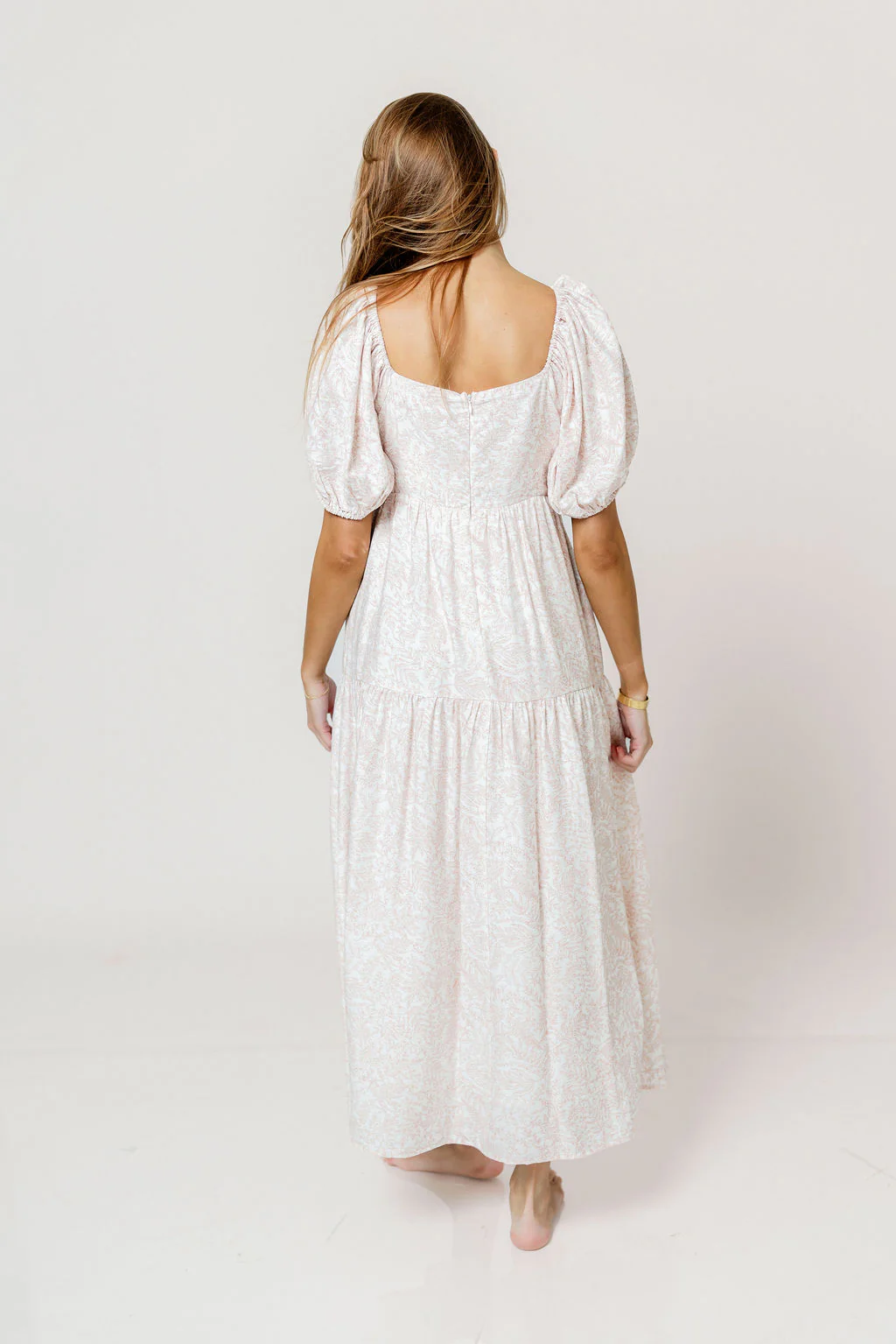 Gwen Toile Print Midi Dress in Antique Rose - Image 5