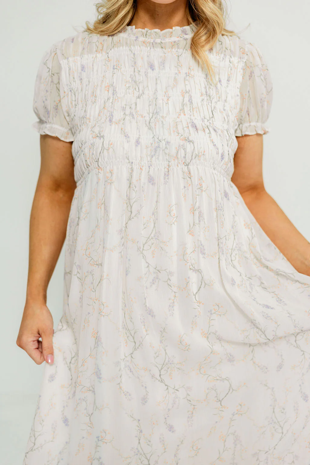 Hearthstone Maxi Dress in Ivory/Lilac - Bump Friendly - Image 18