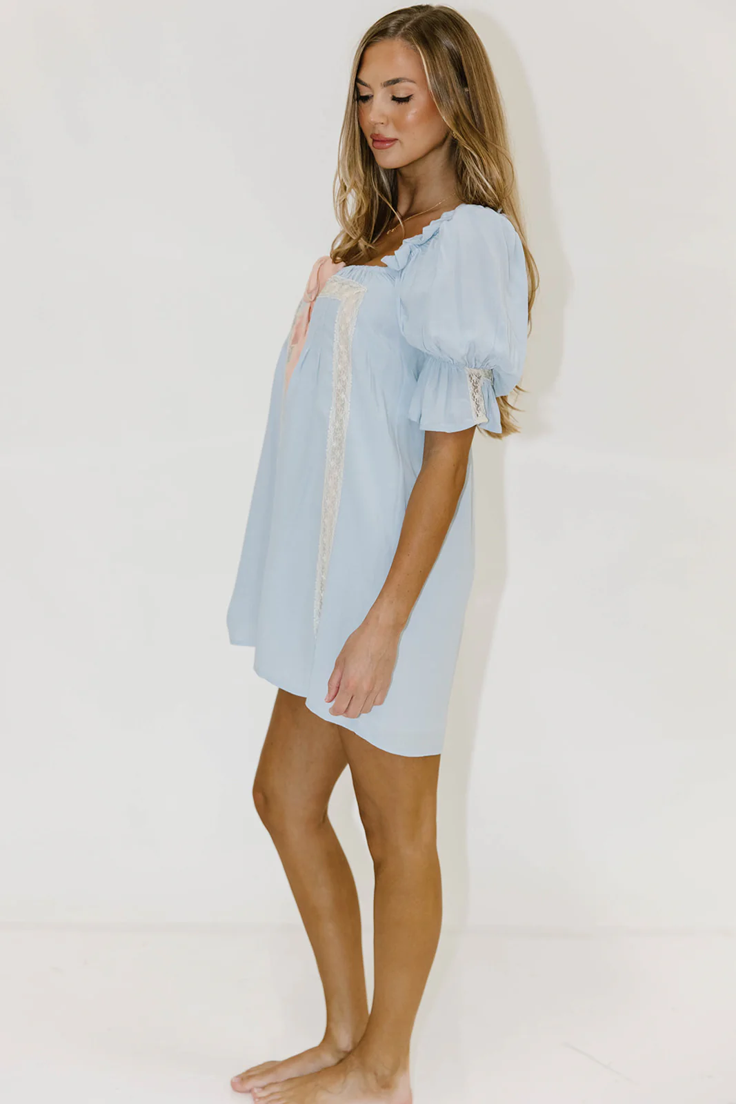 Heirloom Mini Dress in French Blue - Image 6