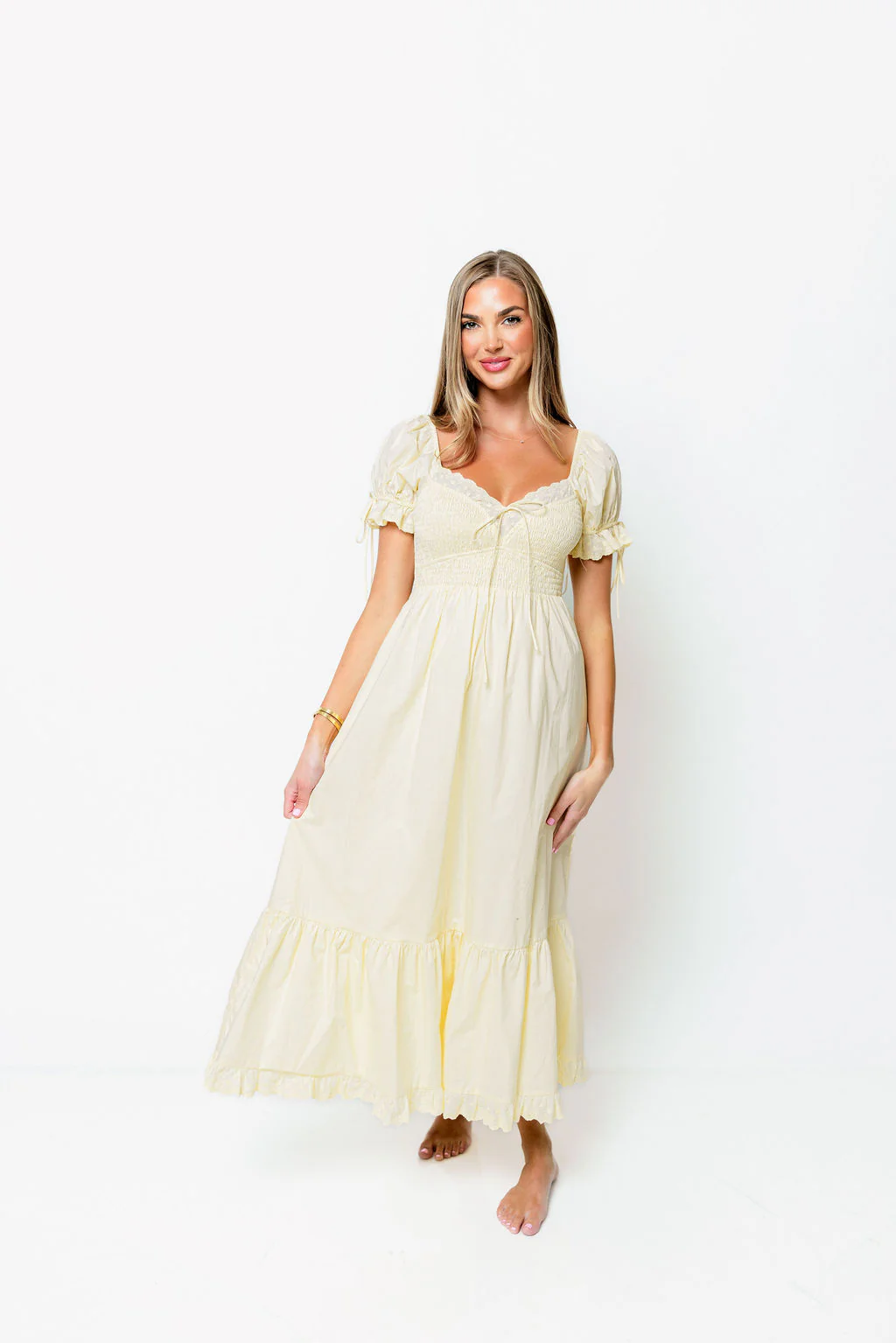 Holdyn 100% Cotton Maxi Dress in Butter Yellow - Inclusive Sizing *7/14 PRE-ORDER*