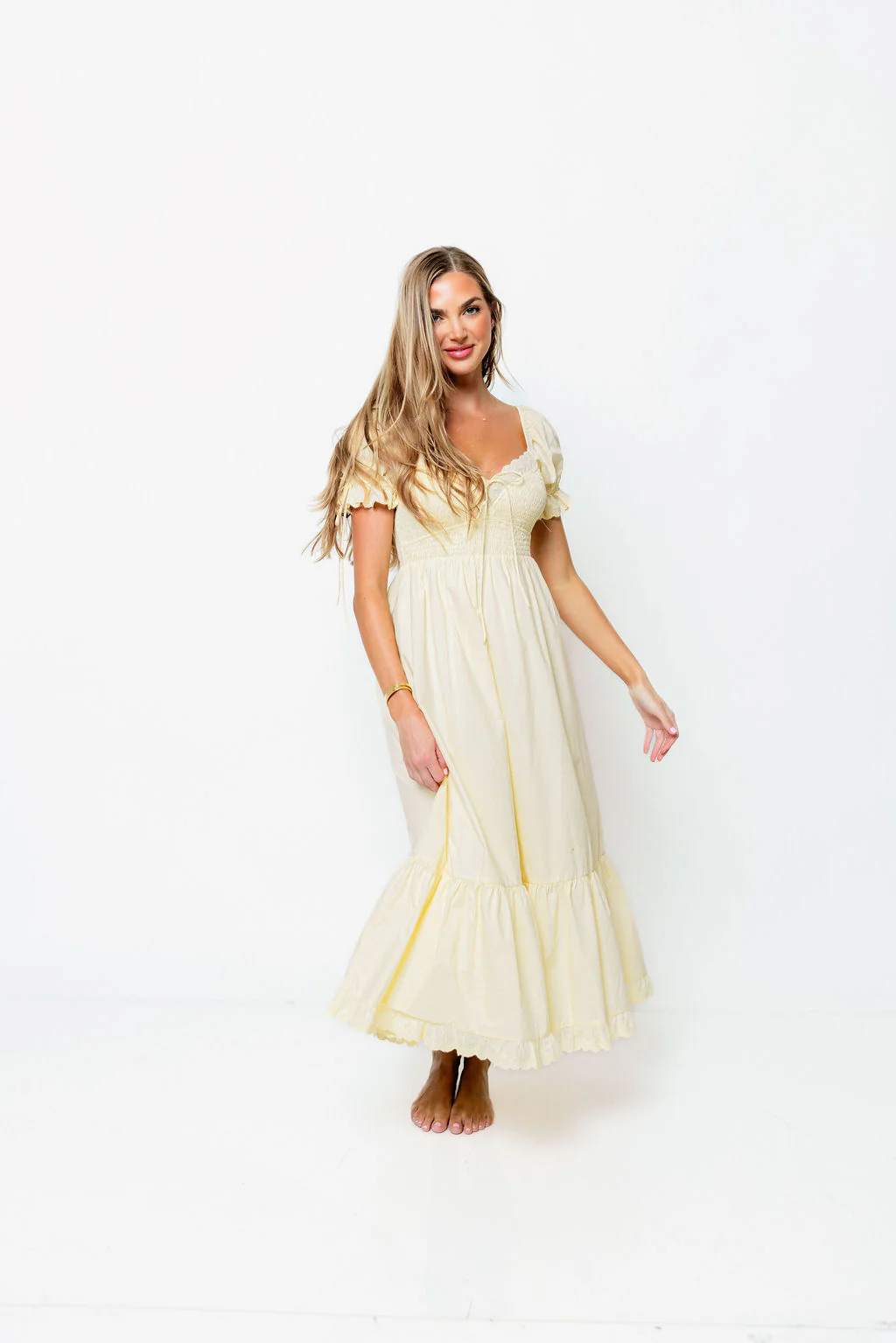 Holdyn 100% Cotton Maxi Dress in Butter Yellow - Inclusive Sizing *7/14 PRE-ORDER* - Image 3